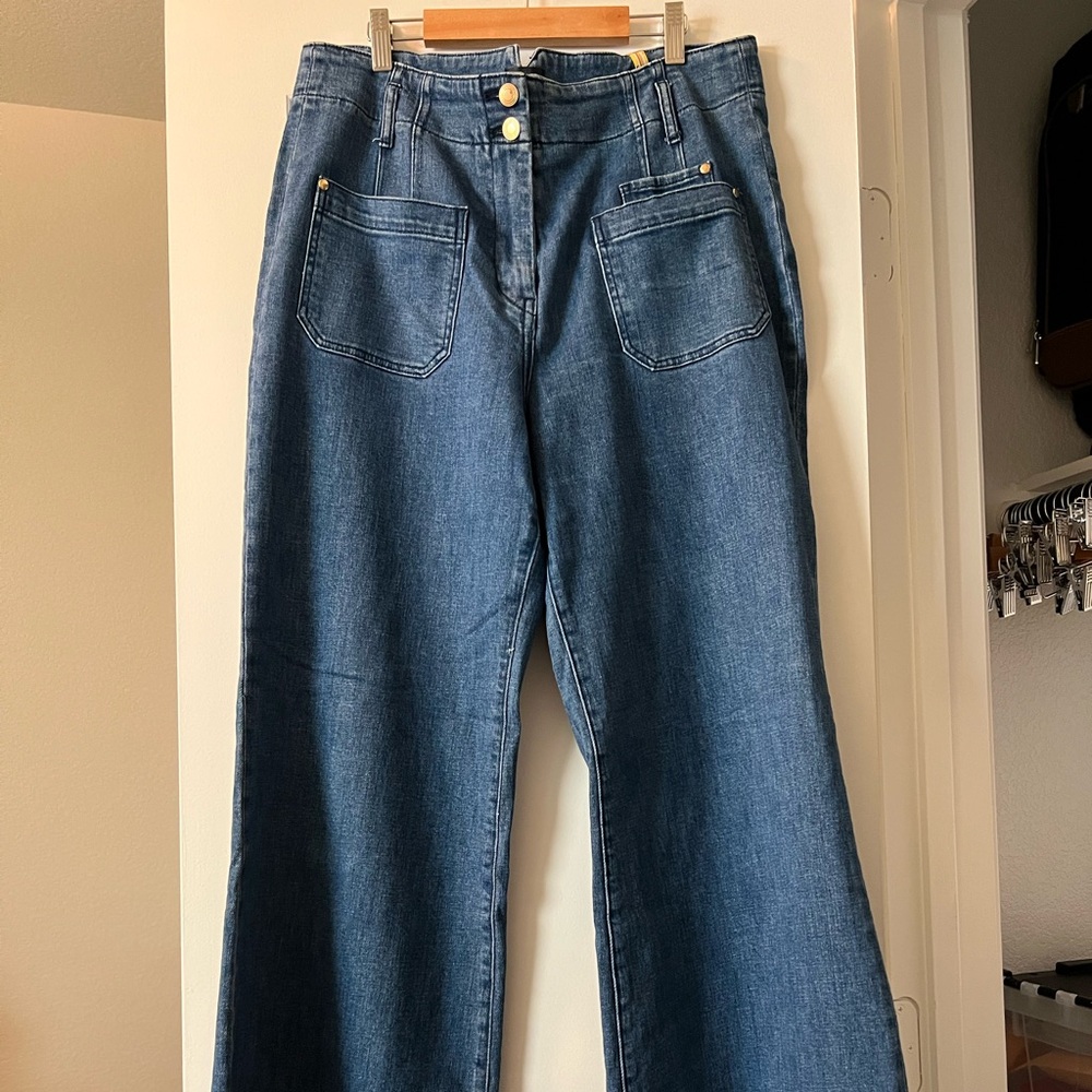 Maeve Blue Flare Wide Leg Jeans